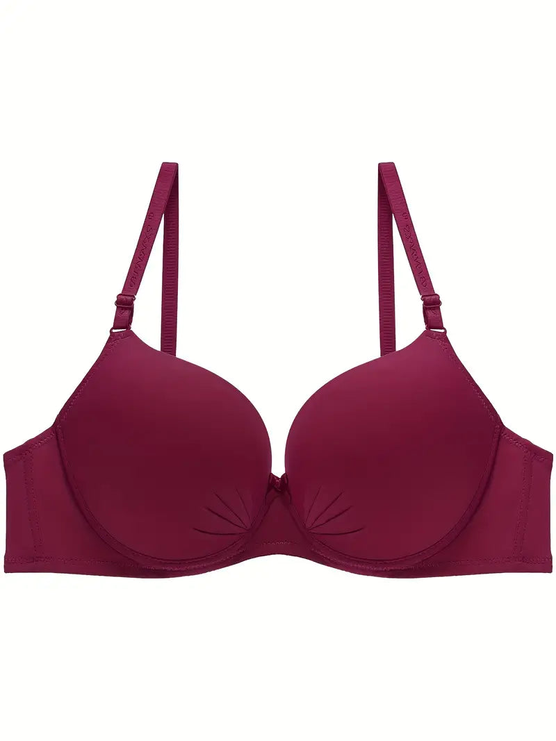 Full Coverage Solid C Cup Push Up Bra