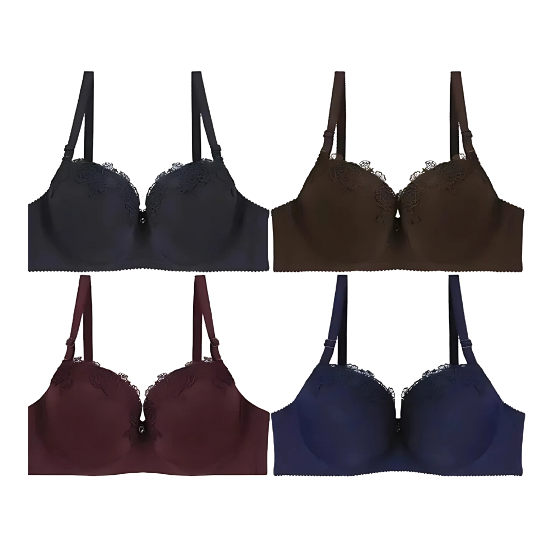 Satin Touch Lightly Padded Lace Underwire Bra