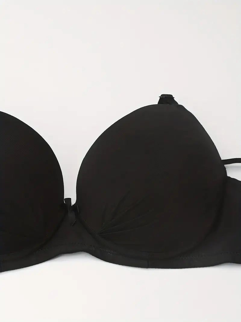 Full Coverage Solid C Cup Push Up Bra