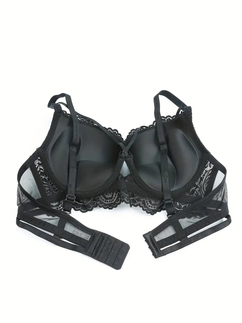 Contrast Lace  B Cup Push Up Bra