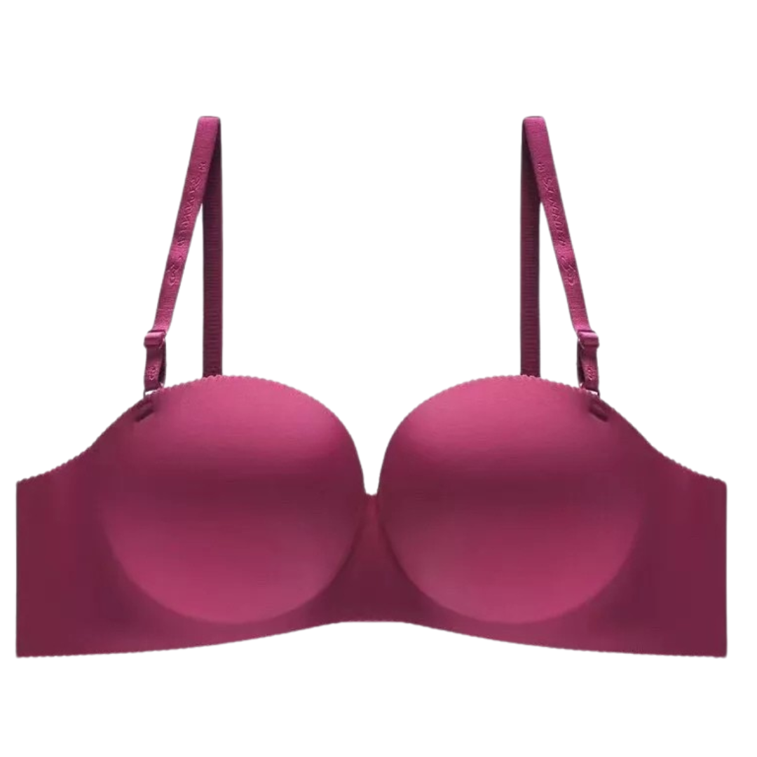 Solid Color Strapless Seamless Push-Up Bra – B Cup