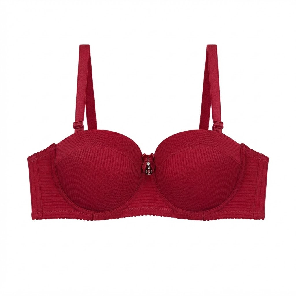 Half Cup Underwire with Adjustable Straps Push-Up Bra - C Cup